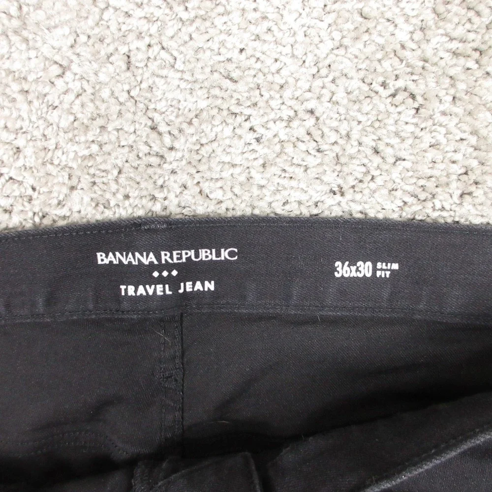 Banana Republic Jeans Mens 36x30 Black Travel Jean Stretch Slim Fit Denim Pants